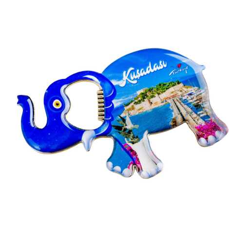 Kuşadası Temalı Myros Metal Büyük Fil Açacak Magnet 100x60 mm - 5
