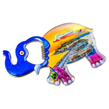 Kuşadası Temalı Myros Metal Büyük Fil Açacak Magnet 100x60 mm - 4