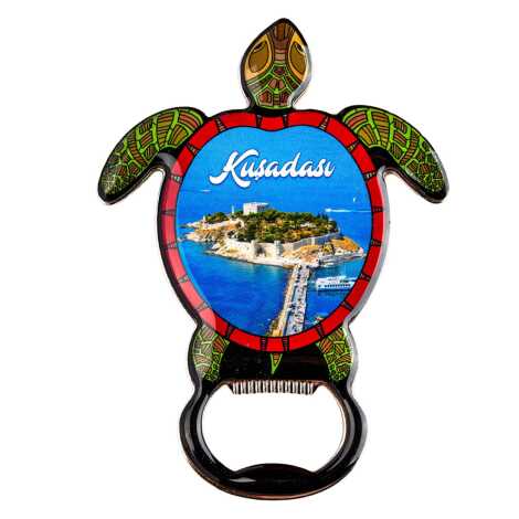Kuşadası Temalı Myros Metal Kaplumbağa Açacak Magnet 103x75 mm - 3
