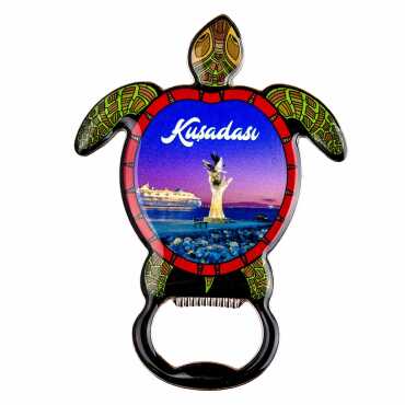 Kuşadası Temalı Myros Metal Kaplumbağa Açacak Magnet 103x75 mm - 4