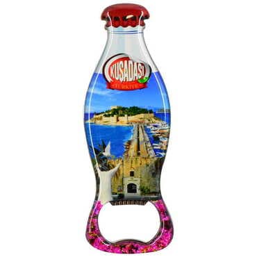 Kusadasi Themed Coke Bottle Shaped Metal Magnetic Bottle Opener 120x41 mm - 8