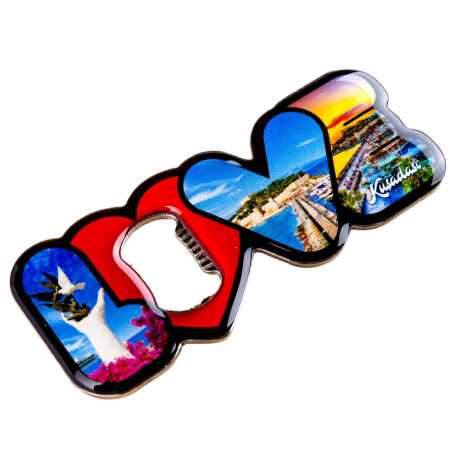 Kuşadası Temalı Myros Metal Love Açacak Magnet 114x47 mm - 2