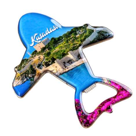 Kuşadası Temalı Myros Metal Uçak Açacak Magnet 105x89 mm - 5