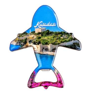 Kuşadası Temalı Myros Metal Uçak Açacak Magnet 105x89 mm - 4