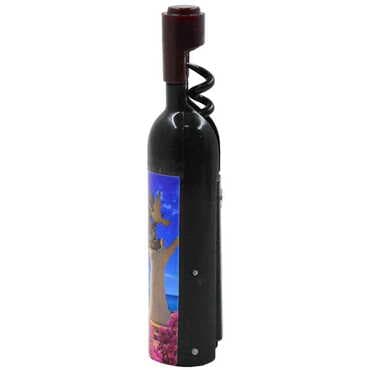 Kusadasi Themed Bottle Shaped Metal Wine Bottle Corkscrew Opener-Magnetic 115x25x25 mm - Standart - 2