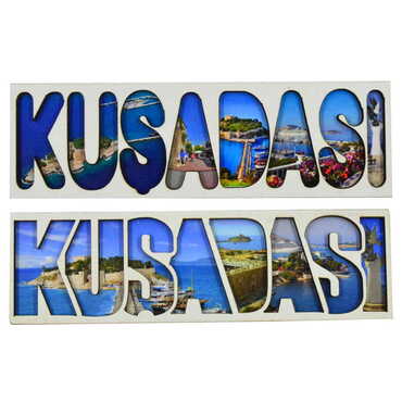 Kusadasi Themed Wooden Customised City Name Letter Souvenir Fridge Magnet - 3