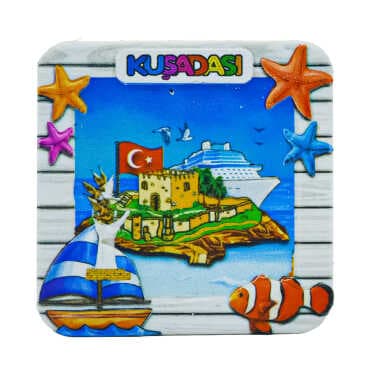 Kuşadası Themed Myros Local Polyester Refrigerator Magnet - 5
