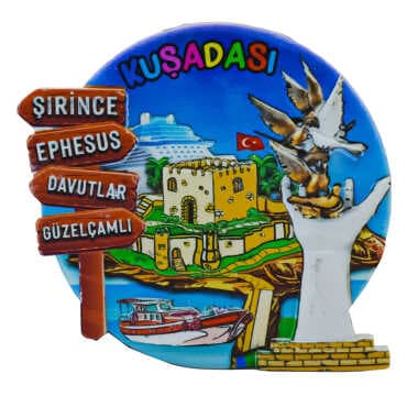 Kuşadası Themed Myros Local Polyester Refrigerator Magnet - 17