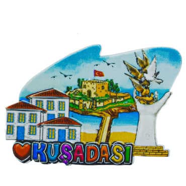 Kuşadası Themed Myros Local Polyester Refrigerator Magnet - 25