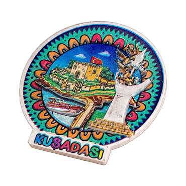 Kuşadası Themed Myros Local Polyester Refrigerator Magnet - 44
