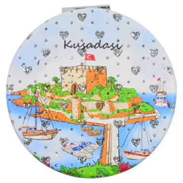 Kusadasi Themed Custom Printed Round Pocket Mirror - 9