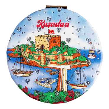 Kusadasi Themed Custom Printed Round Pocket Mirror - 2