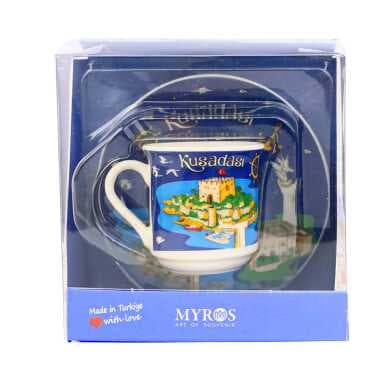 Kuşadası Themed Single Porcelain Coffee Cup