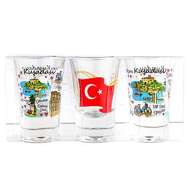 Kuşadası Temalı Üçlü Shot Bardak - Myros