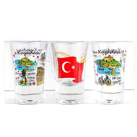 Kuşadası Temalı Üçlü Shot Bardak - 1