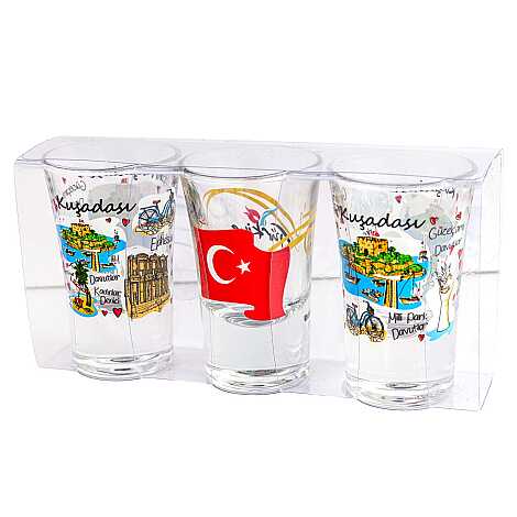 Kuşadası Temalı Üçlü Shot Bardak - 2