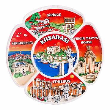 Kuşadası Temalı Uv Baskılı Polyester Tabak 15 Cm - Myros