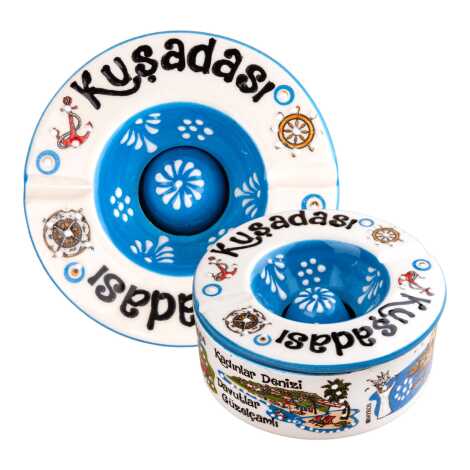 Kuşadası Temalı Yöresel Kapaklı Büyük Küllük 115*55 Mm - 1
