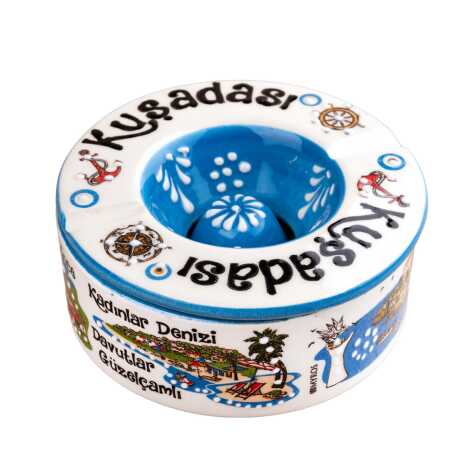 Kuşadası Temalı Yöresel Kapaklı Büyük Küllük 115*55 Mm - 2