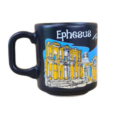 Kuşadası Themed Traditional Ceramic Cappuccino Mug