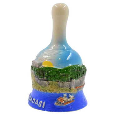 Kusadasi Themed Ceramic Blue Bell - Thumbnail