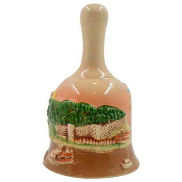 Kusadasi Themed Ceramic Brown Bell - Thumbnail