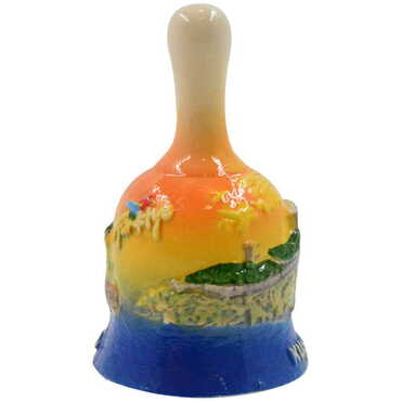 Kusadasi Themed Ceramic Orange Bell - Thumbnail