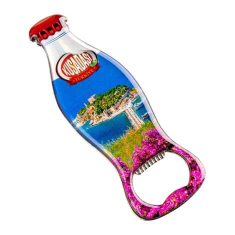 Kusadasi Themed Coke Bottle Shaped Metal Magnetic Bottle Opener 120x41 mm - 4
