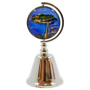 Kusadasi Themed Collectible Souvenir Metal Bell 44x90 mm - Thumbnail