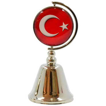 Kusadasi Themed Collectible Souvenir Metal Bell 44x90 mm - Thumbnail