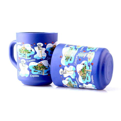 Kusadasi Themed Colored Glass Mug - 2