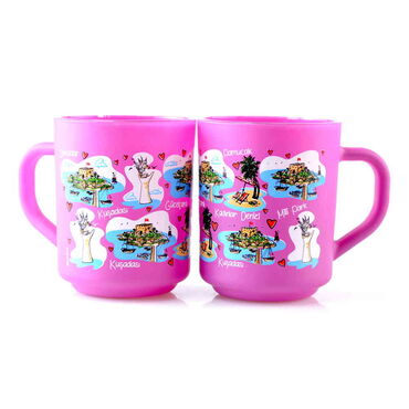 Kusadasi Themed Colored Glass Mug - 5