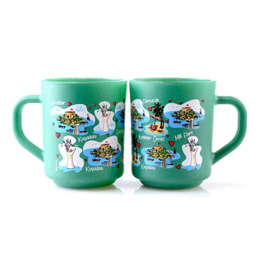 Kusadasi Themed Colored Glass Mug - 8