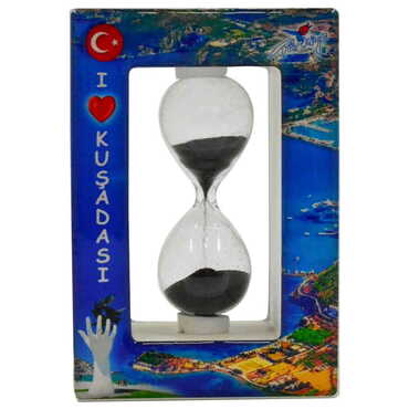 Myros - Kusadasi Themed Custom Logo Printed Wooden Hourglass