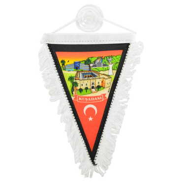 Myros - Kusadasi Themed Custom Printed Triangular Pennant 10X15Cm