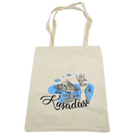 Kusadasi Themed Customised Colorful Shopping Tote Bag 450x350 mm