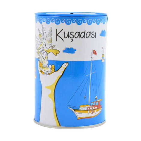 Kusadasi Themed Customised Kids Tin Round Coin Box 83x83x125 mm