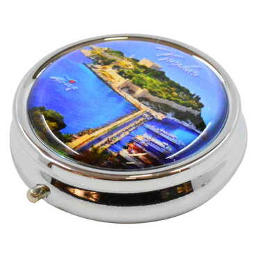 Kusadasi Themed Customised Metal Epoxy Travel Pocket Ashtray 50x15 mm - Thumbnail