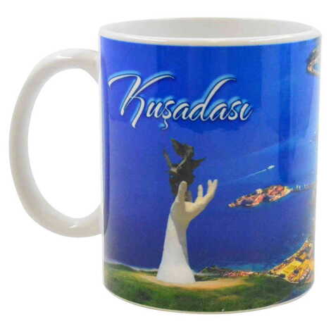 Kusadasi Themed Customised Porcelain Souvenir Travel Mug 80x95 mm