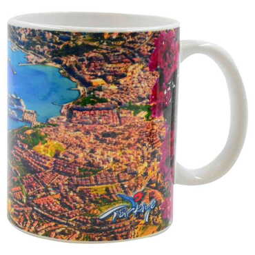 Kusadasi Themed Customised Porcelain Souvenir Travel Mug 80x95 mm - Thumbnail