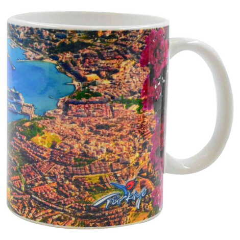 Kusadasi Themed Customised Porcelain Souvenir Travel Mug 80x95 mm