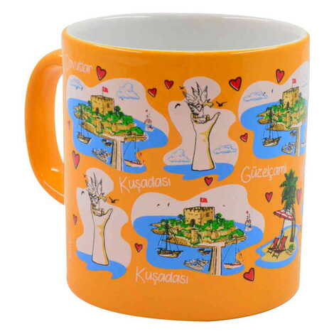 Kusadasi Themed Customised Serigraphy Printed Ceramic Mug 82x90 mm