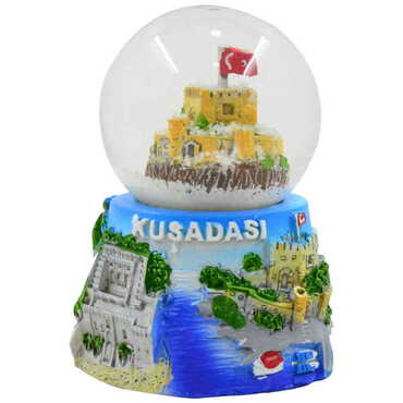 Myros - Kusadasi Themed Kusadasi Polyester Snow Globe 45Mm