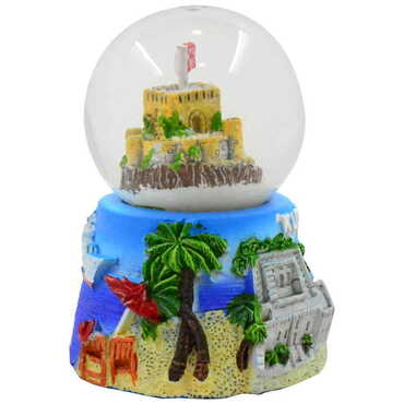 Kusadasi Themed Kusadasi Polyester Snow Globe 45Mm - Thumbnail