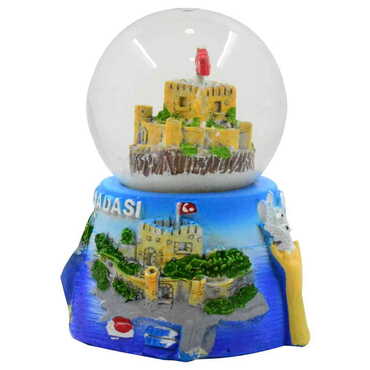 Kusadasi Themed Kusadasi Polyester Snow Globe 45Mm - Thumbnail