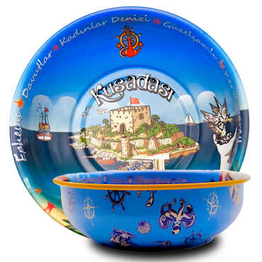 Kuşadası Themed Metal Bowl 95 mm - Myros