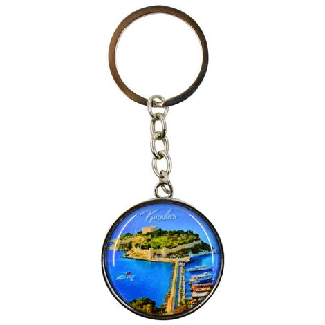 Kusadasi Themed Metal Round Keychain 40x100 mm - 4