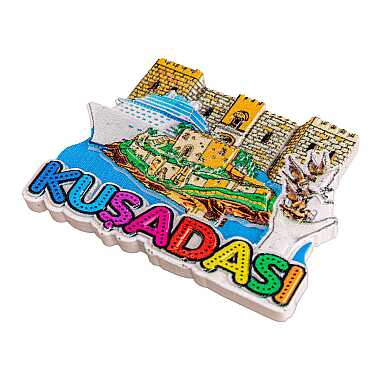 Kuşadası Themed Myros Local Polyester Refrigerator Magnet - 34