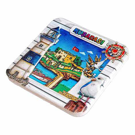 Kuşadası Themed Myros Local Polyester Refrigerator Magnet - 36