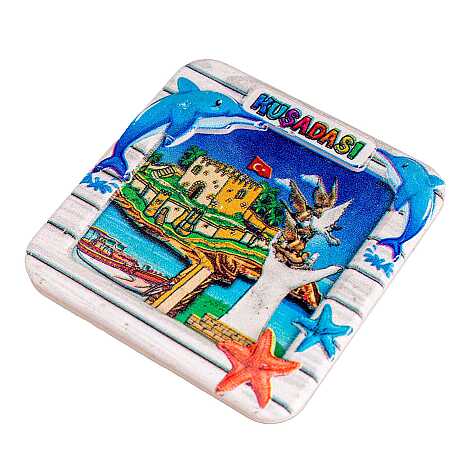 Kuşadası Themed Myros Local Polyester Refrigerator Magnet - 37